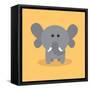 Cute Cartoon Elephant-Nestor David Ramos Diaz-Framed Stretched Canvas