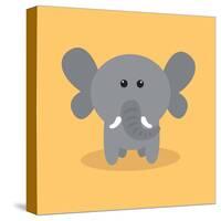 Cute Cartoon Elephant-Nestor David Ramos Diaz-Stretched Canvas
