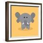 Cute Cartoon Elephant-Nestor David Ramos Diaz-Framed Art Print