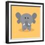 Cute Cartoon Elephant-Nestor David Ramos Diaz-Framed Art Print