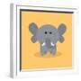 Cute Cartoon Elephant-Nestor David Ramos Diaz-Framed Art Print