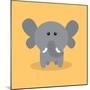 Cute Cartoon Elephant-Nestor David Ramos Diaz-Mounted Art Print