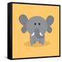 Cute Cartoon Elephant-Nestor David Ramos Diaz-Framed Stretched Canvas