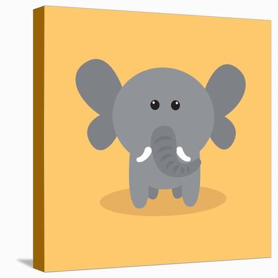 Cute Cartoon Elephant-Nestor David Ramos Diaz-Stretched Canvas