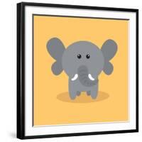 Cute Cartoon Elephant-Nestor David Ramos Diaz-Framed Giclee Print