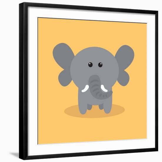 Cute Cartoon Elephant-Nestor David Ramos Diaz-Framed Giclee Print