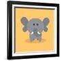 Cute Cartoon Elephant-Nestor David Ramos Diaz-Framed Giclee Print