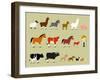 Cute Cartoon Farm Characters-jacklooser-Framed Art Print