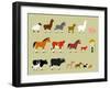 Cute Cartoon Farm Characters-jacklooser-Framed Art Print