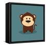 Cute Cartoon Monkey-Nestor David Ramos Diaz-Framed Stretched Canvas