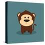 Cute Cartoon Monkey-Nestor David Ramos Diaz-Stretched Canvas