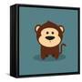 Cute Cartoon Monkey-Nestor David Ramos Diaz-Framed Stretched Canvas