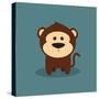 Cute Cartoon Monkey-Nestor David Ramos Diaz-Stretched Canvas