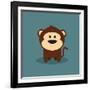 Cute Cartoon Monkey-Nestor David Ramos Diaz-Framed Art Print