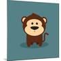 Cute Cartoon Monkey-Nestor David Ramos Diaz-Mounted Art Print