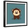 Cute Cartoon Monkey-Nestor David Ramos Diaz-Framed Art Print