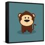 Cute Cartoon Monkey-Nestor David Ramos Diaz-Framed Stretched Canvas