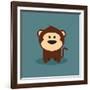 Cute Cartoon Monkey-Nestor David Ramos Diaz-Framed Giclee Print