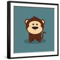 Cute Cartoon Monkey-Nestor David Ramos Diaz-Framed Giclee Print