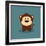 Cute Cartoon Monkey-Nestor David Ramos Diaz-Framed Giclee Print