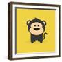 Cute Cartoon Monkey-Nestor David Ramos Diaz-Framed Art Print