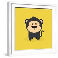 Cute Cartoon Monkey-Nestor David Ramos Diaz-Framed Art Print