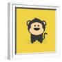 Cute Cartoon Monkey-Nestor David Ramos Diaz-Framed Art Print