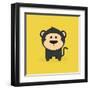 Cute Cartoon Monkey-Nestor David Ramos Diaz-Framed Art Print