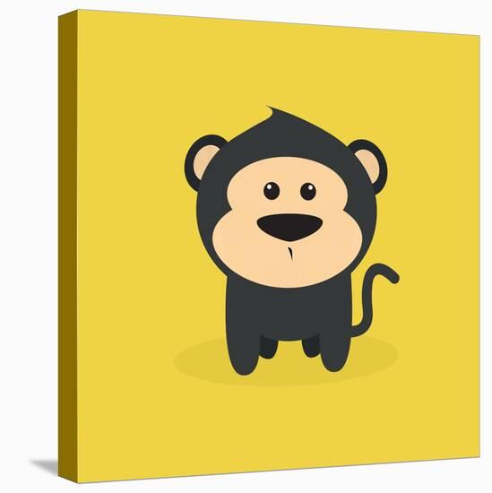 Cute Cartoon Monkey-Nestor David Ramos Diaz-Stretched Canvas