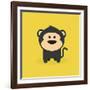 Cute Cartoon Monkey-Nestor David Ramos Diaz-Framed Art Print