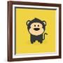 Cute Cartoon Monkey-Nestor David Ramos Diaz-Framed Art Print