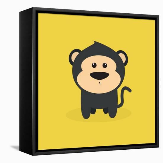 Cute Cartoon Monkey-Nestor David Ramos Diaz-Framed Stretched Canvas