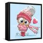 Cute Cartoon Owl in a Hat and Scarf-Reginast777-Framed Stretched Canvas