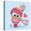 Cute Cartoon Owl in a Hat and Scarf-Reginast777-Stretched Canvas