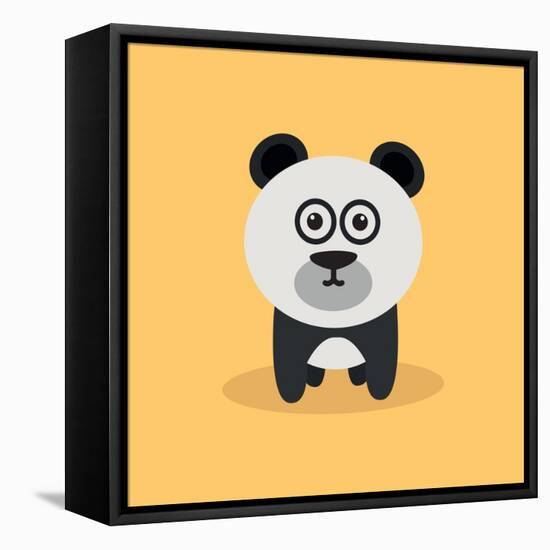 Cute Cartoon Panda-Nestor David Ramos Diaz-Framed Stretched Canvas