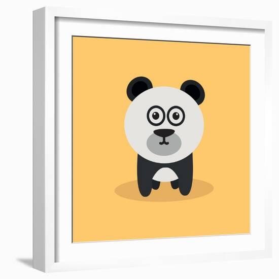 Cute Cartoon Panda-Nestor David Ramos Diaz-Framed Art Print