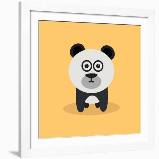 Cute Cartoon Panda-Nestor David Ramos Diaz-Framed Art Print