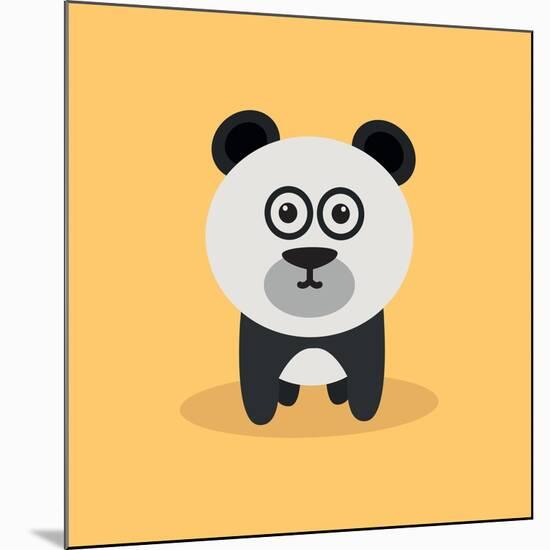 Cute Cartoon Panda-Nestor David Ramos Diaz-Mounted Art Print