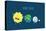 Cute Cartoon Planet Earth, Sun, Moon and Star. Earth Day Background.-Serbinka-Stretched Canvas