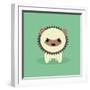 Cute Cartoon Porcupine-Nestor David Ramos Diaz-Framed Art Print