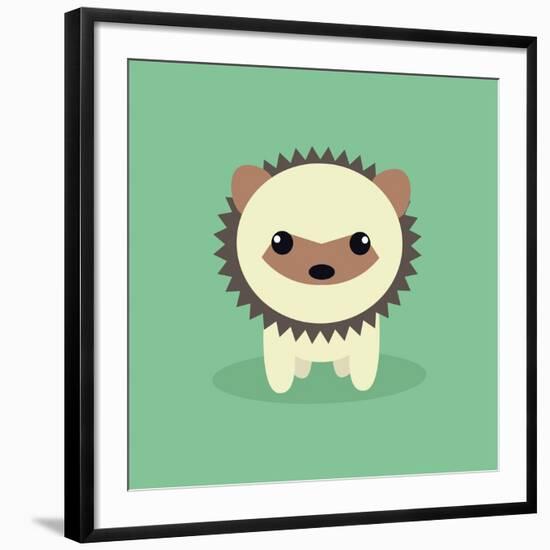 Cute Cartoon Porcupine-Nestor David Ramos Diaz-Framed Giclee Print