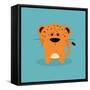 Cute Cartoon Tiger-Nestor David Ramos Diaz-Framed Stretched Canvas