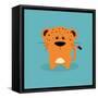 Cute Cartoon Tiger-Nestor David Ramos Diaz-Framed Stretched Canvas