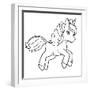 Cute Cartoon Unicorn Isolated on White Background. Vector Illustration for Coloring Books-null-Framed Art Print