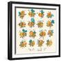 Cute Cartoon Vector Set in Bright Colors. Funny Bees in Vector. Childish Set with Cute Insects-smilewithjul-Framed Art Print