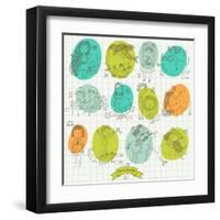 Cute Cartoon Zodiac Set in Vector-smilewithjul-Framed Art Print