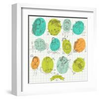 Cute Cartoon Zodiac Set in Vector-smilewithjul-Framed Art Print