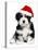 Cute Christmas Havanese Puppy Dog with a Santa Hat-mdorottya-Stretched Canvas