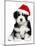 Cute Christmas Havanese Puppy Dog with a Santa Hat-mdorottya-Mounted Photographic Print