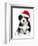 Cute Christmas Havanese Puppy Dog with a Santa Hat-mdorottya-Framed Photographic Print